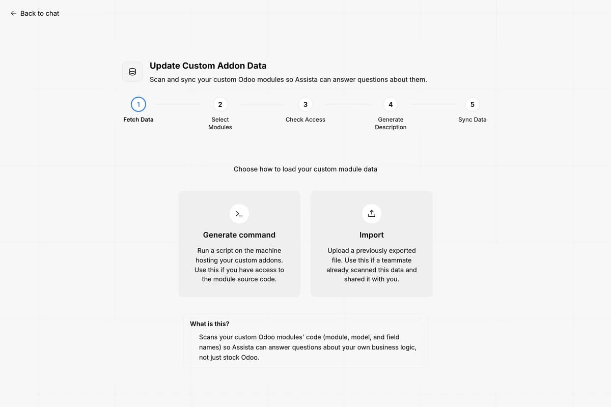 Screenshot: reviewing synced custom addons