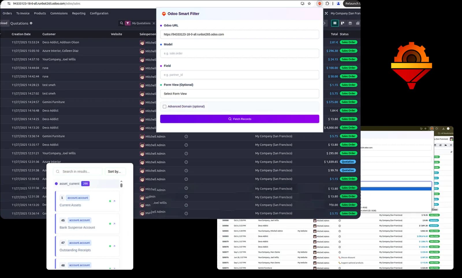 Screenshot: Odoo Smart Filter