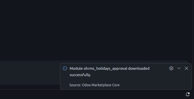 A module downloaded successfully