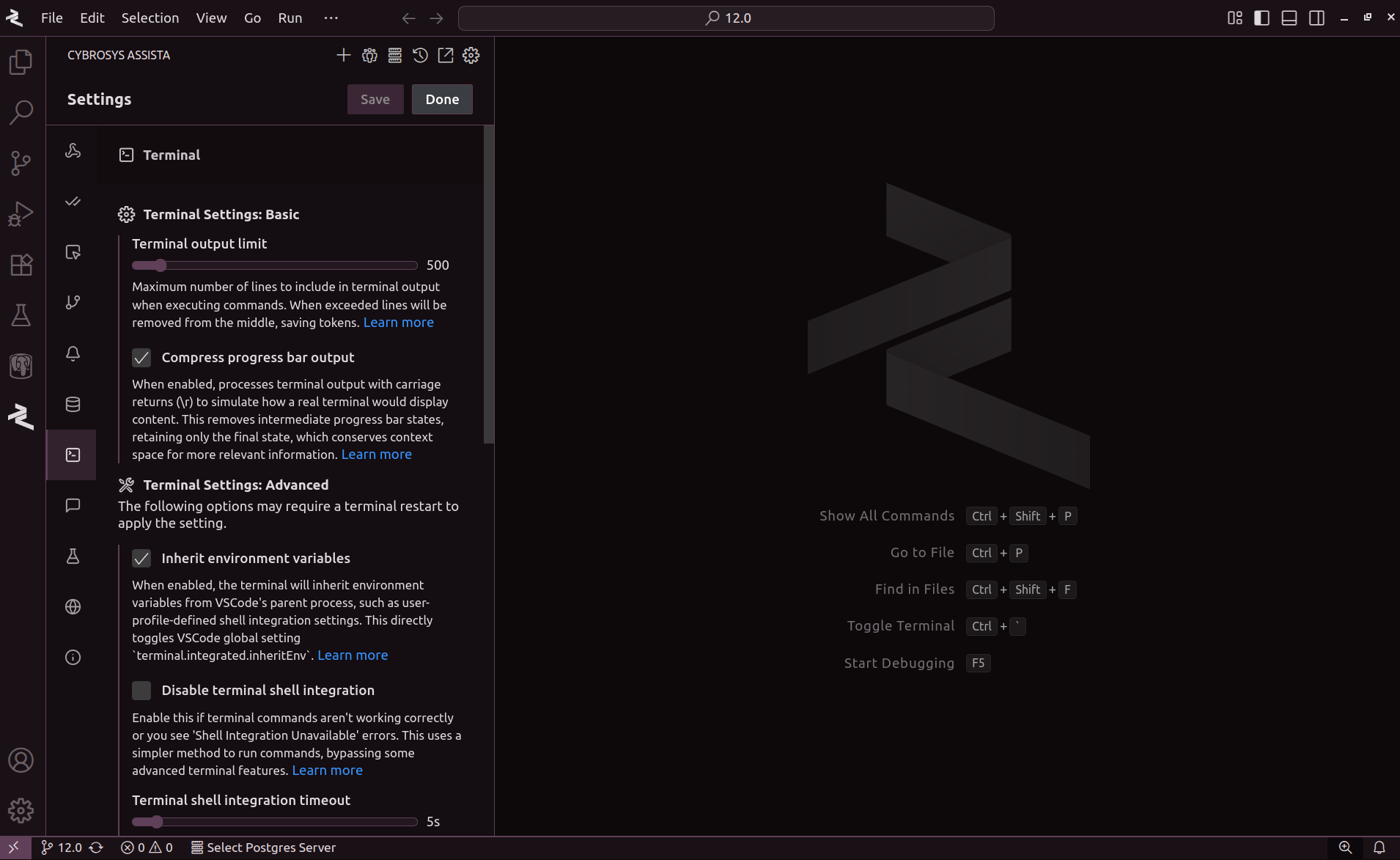 Terminal Settings