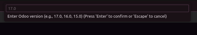 Odoo Version Prompt